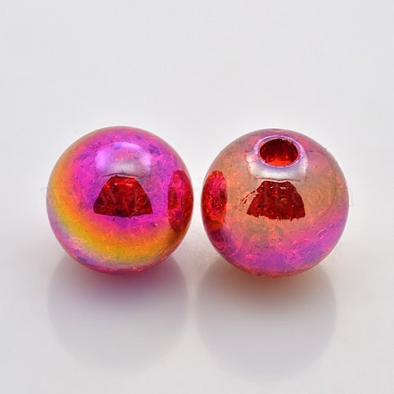 AB Color Crackle Acrylic Round Beads CACR-M002-16mm-06-1