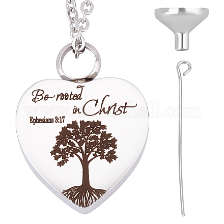 CREATCABIN Be Rooted in Christ Tree of Life Urn Pendant Necklace STAS-CN0001-09-1