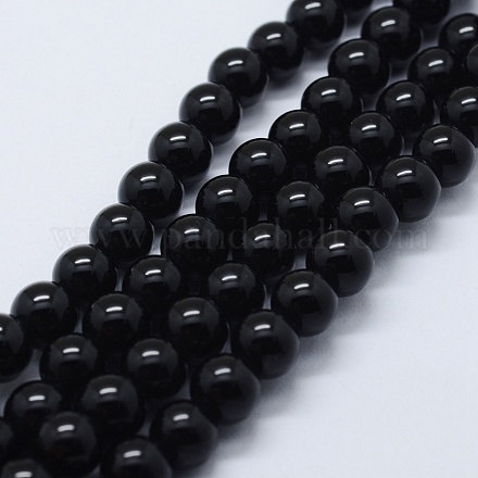 Brins de perles d'onyx noir naturel G-P369-01-8mm-1