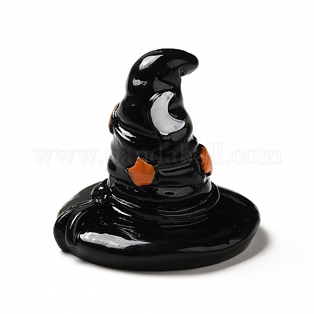 ハロウィンのテーマ不透明樹脂カボション  3D 魔女の帽子  ブラック  29x27x27mm RESI-K019-001B-1