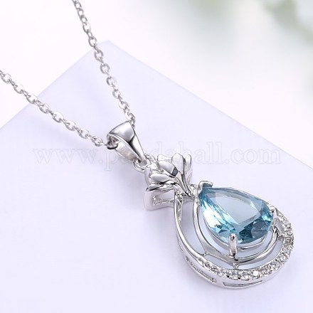 Cute Sterling Silver Pendant Necklaces NJEW-BB29090-1