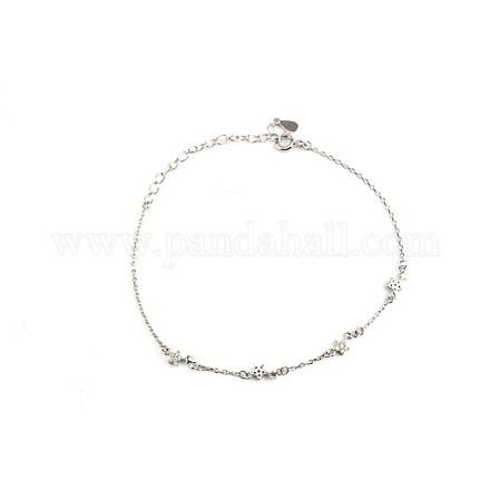 925 braccialetto a maglie in argento sterling BJEW-BB43586-1