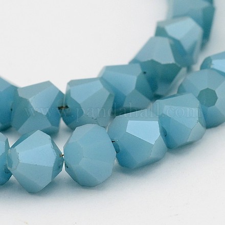 Chapelets de perles en verre électrolytique d'imitation jade EGLA-J076-FR06-1