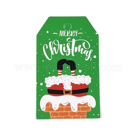 紙ギフトタグ  hange tags  美術工芸用  クリスマスのために  父のクリスマスの模様で  カラフル  50x30x0.3mm  穴：5mm CDIS-L003-E09-A-1