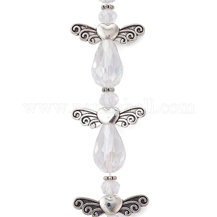 Ангел фея форма гальваника прозрачные стеклянные бусины нити AJEW-JB01181-01-1