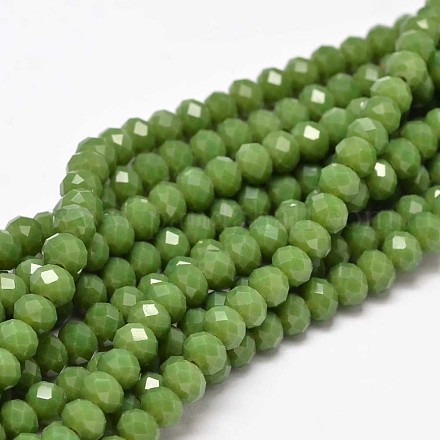 Faceted Rondelle Glass Beads Strands X-GLAA-I033-6mm-22-1