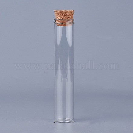 空のガラス瓶  コルク栓付き  ウィッシングボトル  透明  2x10.75cm  容量：約25ml（0.84液量オンス）  ボトルネック：直径19mm AJEW-WH0040-01A-1
