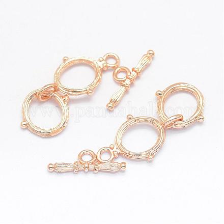 Rack Plating Brass Ring Toggle Clasps KK-E672-029KCG-1