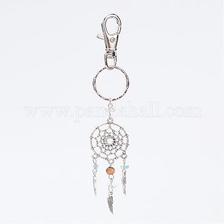 Woven Net/Web with Feather Alloy Keychain KEYC-JKC00113-03-1