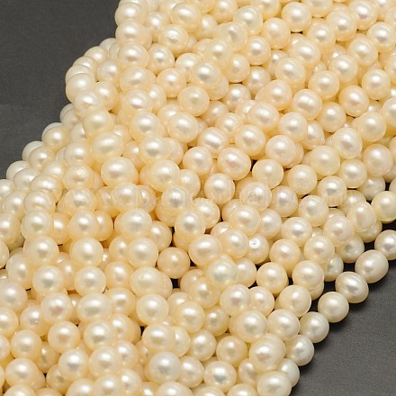 Fili di perle di perle d'acqua dolce coltivate naturali PEAR-F001-21-01-1