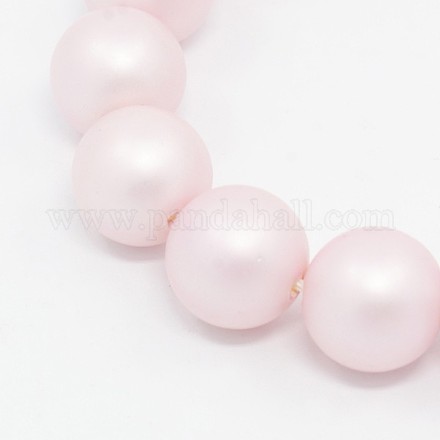 Round Shell Pearl Frosted Beads Strands BSHE-I002-4mm-12-1