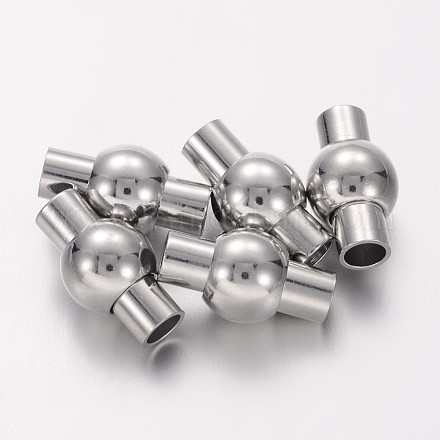 Brass Magnetic Clasps X-KK-G230-4mm-P-NF-1