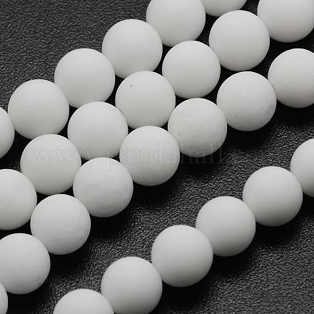 Natürliche weiße Jade perlen Stränge X-G-D695-8mm-1
