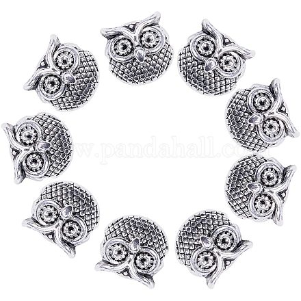 NBEADS 20 Pcs Owl Head Loose Spacer Alloy Beads PALLOY-NB0001-18-1