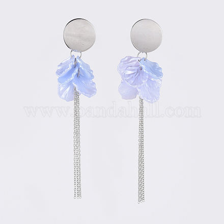Boucle d'oreille pendante en acrylique imitation perle EJEW-JE03611-05-1
