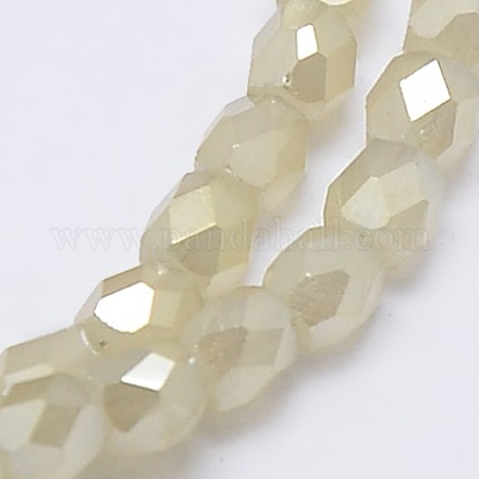 Golden Plated Imitation Jade Glass Barrel Beads Strands EGLA-F017-L01-1