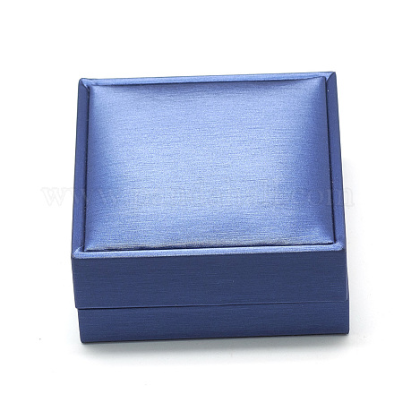 プラスチックブレスレットの箱  ベルベットと  正方形  藤紫色  9.1x9.1x4.5cm OBOX-Q014-36-1