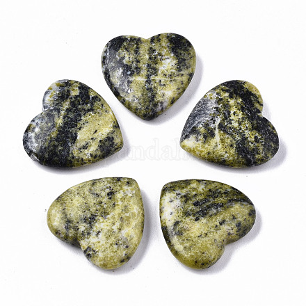 Pietra dell'amore del cuore giallo turchese naturale (diaspro). G-S364-067-1