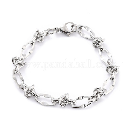 304 Edelstahl Gliederkette Armband für Herren Damen BJEW-Z011-18P-1