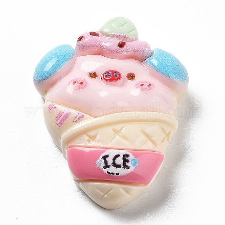 Pig Theme Opaque Resin Cabochons RESI-I057-A06-1