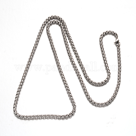 304 Stainless Steel Box Chain Necklaces X-NJEW-H421-1-1