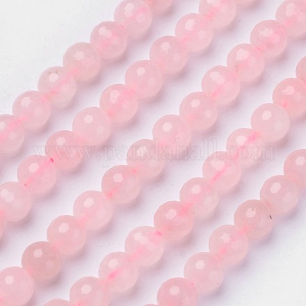 Granos naturales de abalorios de cuarzo rosa G-D809-20-6mm-1