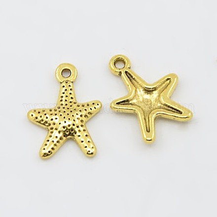 Tibetan Style Alloy Starfish/Sea Stars Charms GLF0463Y-1