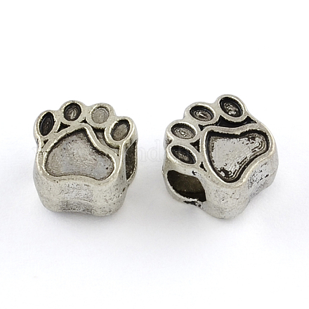 Tibetano stile cane in lega di zinco impronte perline europei X-MPDL-R038-008AS-RS-1