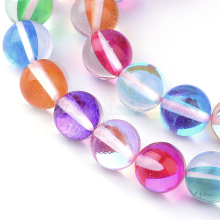 Synthetic Moonstone Beads Strands X-G-R375-6mm-B08-1