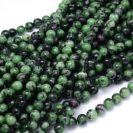 Round Natural Ruby in Zoisite Bead Strands X-G-F222-11-6mm-1
