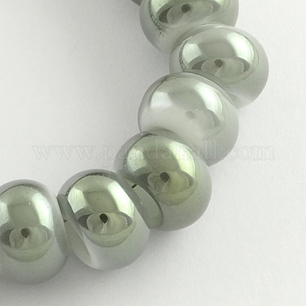 Electroplate Imitation Jade Glass  Bead Strands EGLA-Q048-01-1