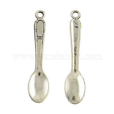 Tibetan Style Alloy Spoon Big Pendants TIBEP-861-AS-FF-1