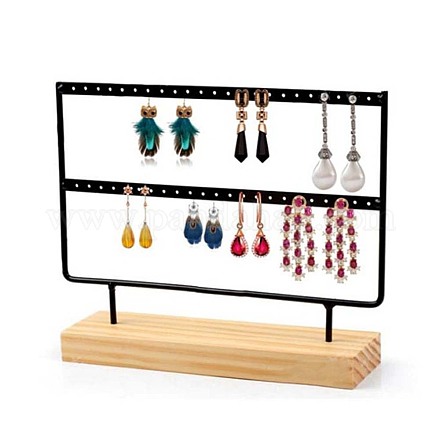 Double Levels Rectangle Iron Earring Display Stand CON-PW0001-151A-02-1