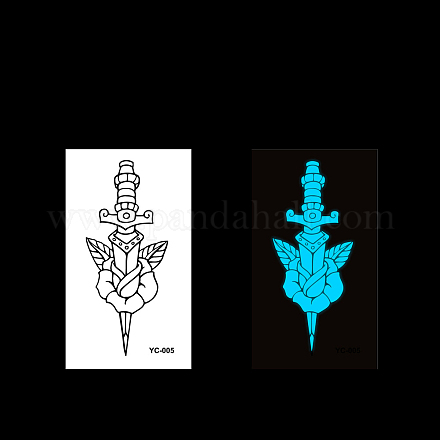 Patrón de espada luminosa tatuajes temporales extraíbles a prueba de agua pegatinas de papel LUMI-PW0004-056B-1