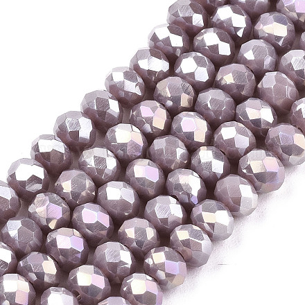 Chapelets de perles en verre électroplaqué EGLA-A034-P4mm-B19-1
