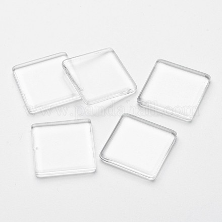 20MM Square Transparent Clear Glass Cabochons Cameo Settings X-GGLA-S013-20x20mm-1-1