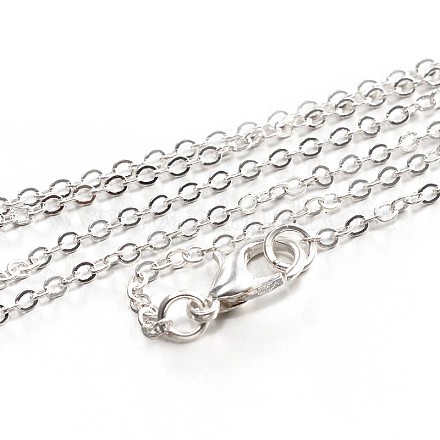 Silver Tone Iron Cable Chain Necklaces NJEW-E041-01S-1