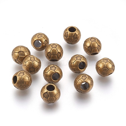 Tibetan Style Alloy Large Hole FootBall/Soccer Ball Charms European Beads TIBEB-5393-AB-FF-1