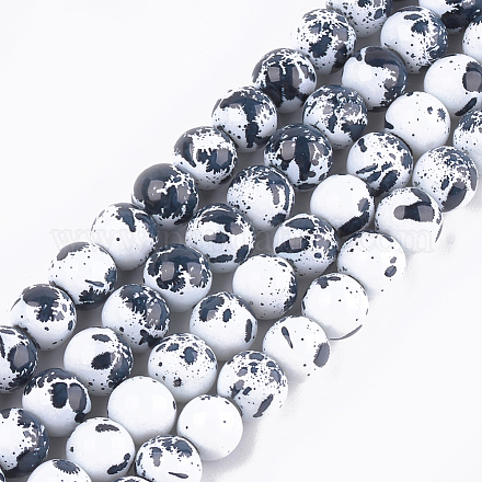 Hilos de perlas de vidrio redondas pintadas para hornear X-DGLA-S084-8mm-59-1