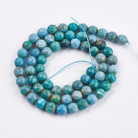 Dyed & Heated Natural Magnesite Beads Strands TURQ-F010-04B-6mm-1