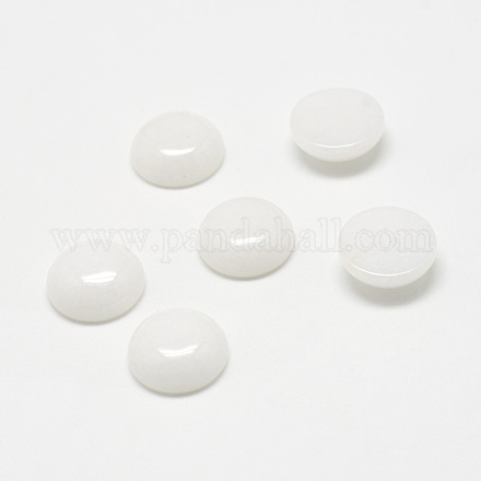 Cabochons de pierres précieuses en jade blanc naturel X-G-T020-8mm-04-1
