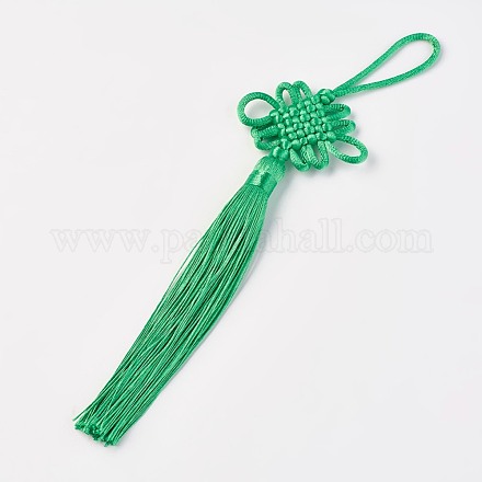 Polyester Tassel Pendant Decorations HJEW-WH0004-A02-1