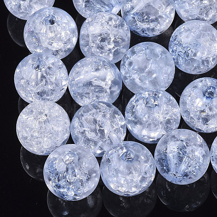 Perles en acrylique transparentes craquelées CACR-N002-01-1
