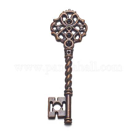 Schlüssel tibetischer Stil Anhänger Fassungen für Strasssteine TIBEB-A101291-R-LF-1