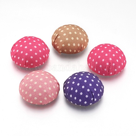Cloth Fabric Covered Cabochons WOVE-S037-26mm-M-1