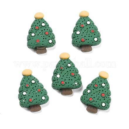 樹脂カボション  クリスマステーマ  クリスマスツリー  グリーン  24x16.5x6mm CRES-D004-03-1