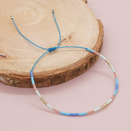 Perles de rocaille en verre réglables bracelets de perles tressées pour femmes BJEW-BB7272422-1