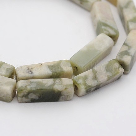 Cuboid Natural Peace Jade Beads Strands G-N0153-21-1