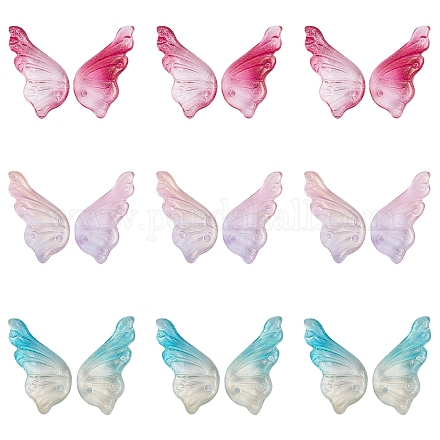 Arricraft 90個透明ガラス蝶の羽チャームペンダントネックレスブレスレットジュエリー作り（混合色） GLAA-AR0001-01-1