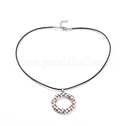 Ожерелья с подвесками из рафии NJEW-JN02358-03-1